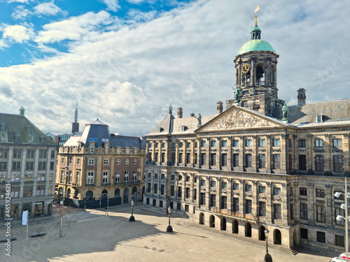 Photography Aerial view of the Dam square, Amsterdam