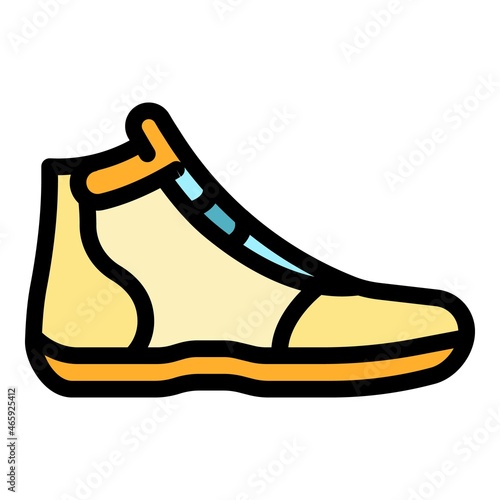 Greco-roman wrestling shoe icon. Outline greco-roman wrestling shoe vector icon color flat isolated