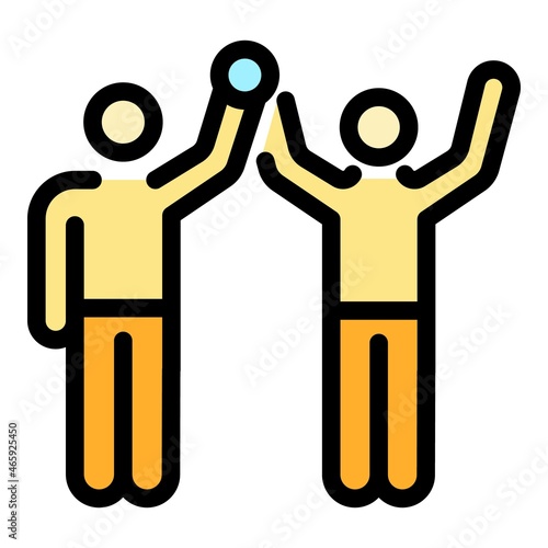 Greco-roman wrestling win icon. Outline greco-roman wrestling win vector icon color flat isolated