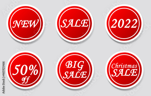 Sale tags collection. Sale, Christmas Sale, Big Sale, 2022, New. 