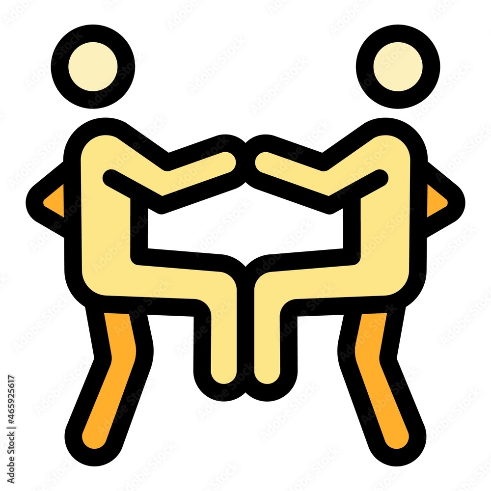 Greco-roman wrestling match icon. Outline greco-roman wrestling match vector icon color flat isolated Greco-roman wrestling match icon. Outline greco-roman wrestling match vector icon color flat isolated