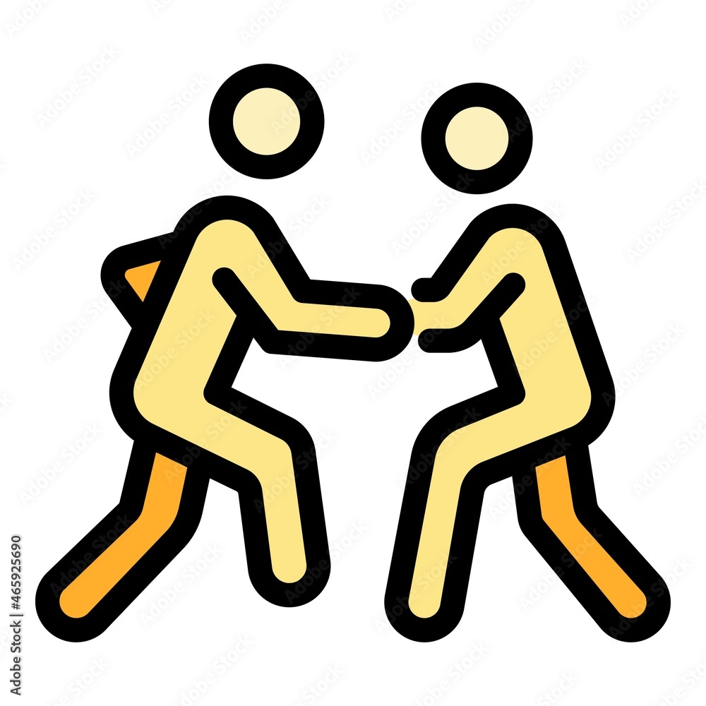 Greco-roman wrestling amateur icon. Outline greco-roman wrestling amateur vector icon color flat isolated Greco-roman wrestling amateur icon. Outline greco-roman wrestling amateur vector icon color flat isolated
