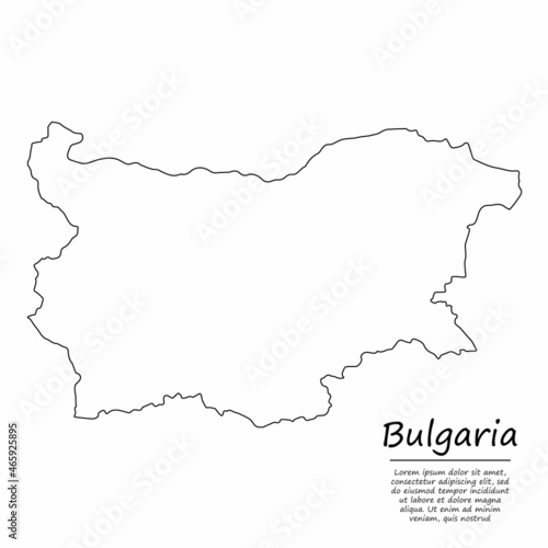 Simple outline map of Bulgaria  silhouette in sketch line style