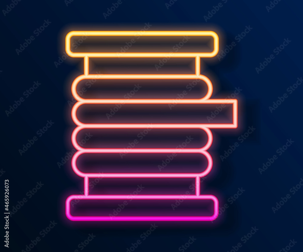 Glowing neon line Wire electric cable on a reel or drum icon isolated on black background. Vector Glowing neon line Wire electric cable on a reel or drum icon isolated on black background. Vector
