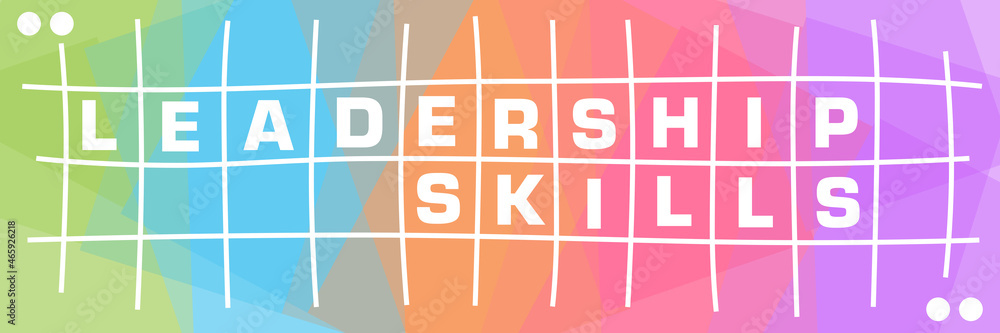 Leadership Skills Colorful Texture Lines Boxes Text 