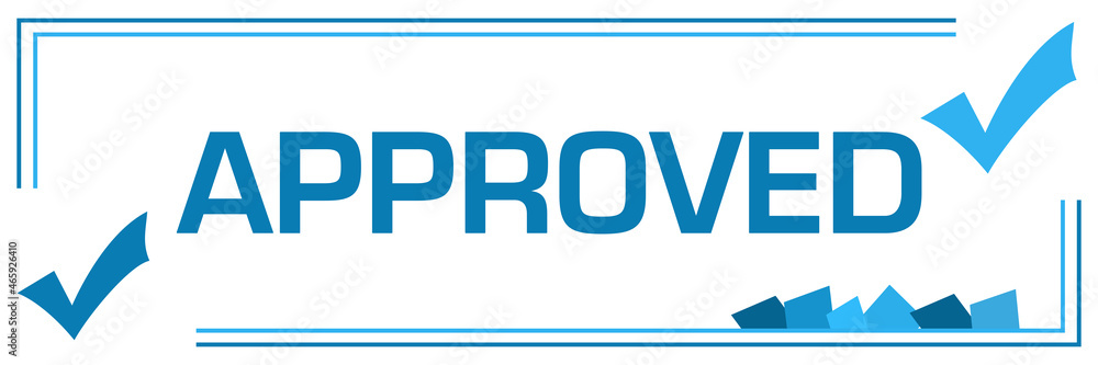Approved Blue Borders Tick Marks Corner Horizontal Approved Blue Borders Tick Marks Corner Horizontal