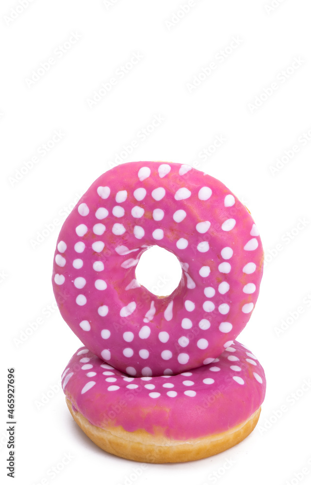 donuts in pink glaze isolated donuts in pink glaze isolated