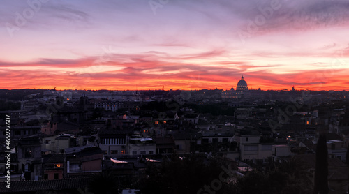 View of the Vatican from above at sunset, Rome, Italy © Sergii Mironenko