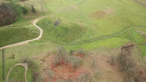 AERIAL: Revealing Patterns of Fallen Leaves in Kernave Archaeological Site photo