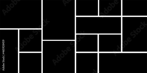Vector empty photo frame. Collage template. Frames for memory.