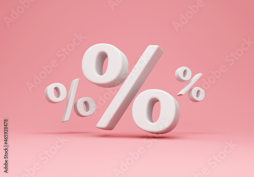 Group of Percent Symbols on pink studio background