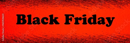 Black Friday panoramic template on red background