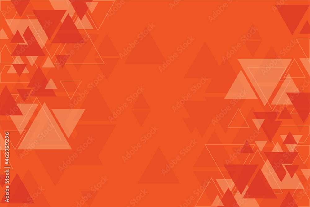 Obraz premium Geometric triangle orange and red background, abstract pattern, symmetrical and geometrical template, graphic layout, triangles