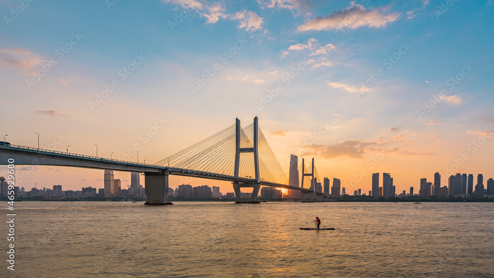 Sunset from the Yangtze River of Wuhan Sunset from the Yangtze River of Wuhan