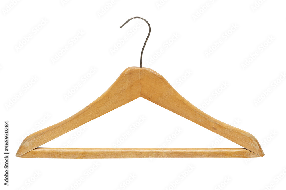 wooden clothes hanger isolated on white background wooden clothes hanger isolated on white background