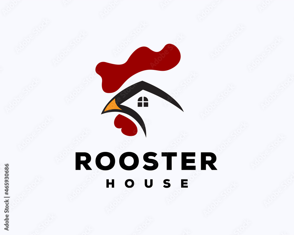 simple abstract chicken head rooster home house real estate logo template illustration inspiration simple abstract chicken head rooster home house real estate logo template illustration inspiration