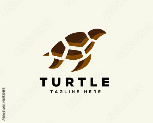 abstract turtle partial logo template illustration