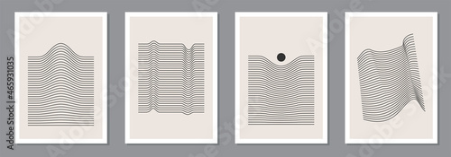 Set of trendy abstract aesthetic minimalist artistic geometric composition