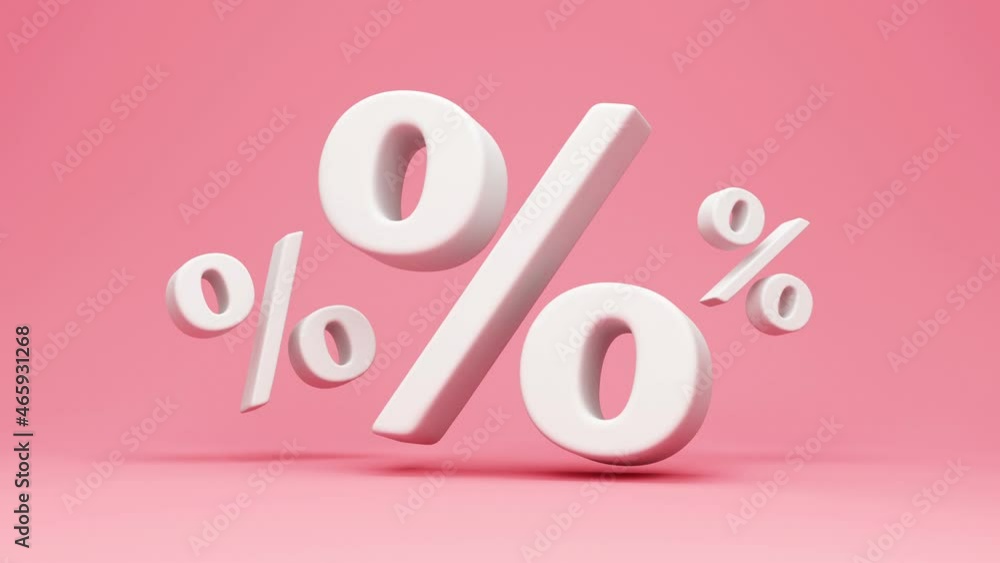 Group of Percent Symbols on pink studio background. 4K Loop Animation Group of Percent Symbols on pink studio background. 4K Loop Animation