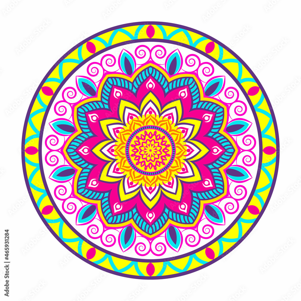 Colorful Vector hand drawn doodle mandala