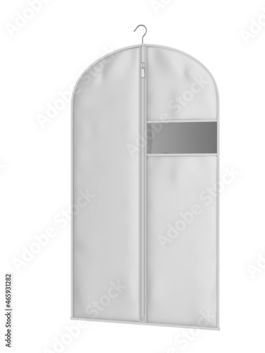 Blank Coat blazer foldover cover bag template, 3d render illustration. photo