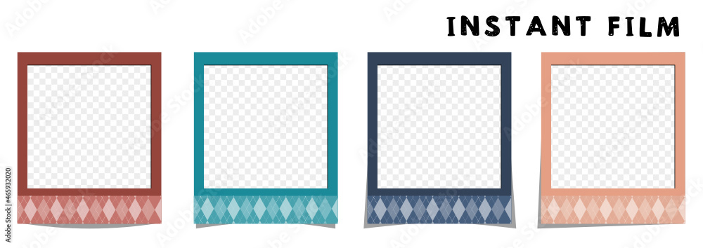 instant film style frame square Argyle ,インスタントフィルム風フレーム 正方形 アーガイル,SVG
