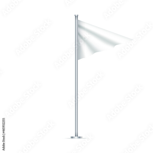 White realistic  flag  vector illustration