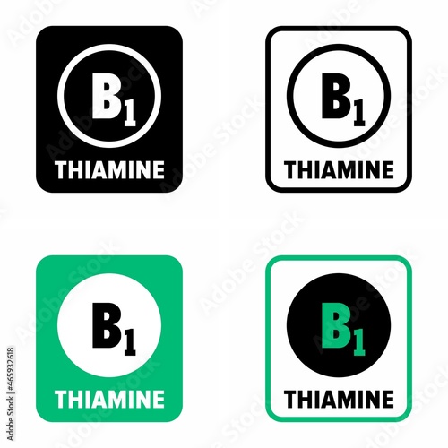 B1 "Thiamin" dietary supplement and medicine vitamin information sign