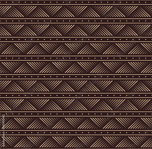 African Print Fabric. Vector Seamless Tribal Pattern. Traditional Ethnic Hand Drawn Ornament for your Design Cloth, Carpet, Rug, Wrap
