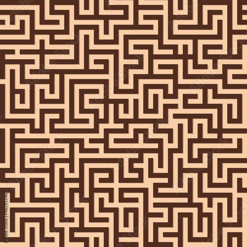 Maze Seamless Pattern. Labyrinth Abstract Background. Illustration Finding a Way Out