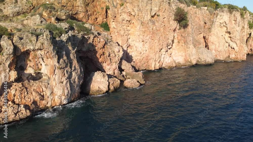 Aerial view on rocks with clear water, Antalya, Turkey Aerial view on rocks with clear water, Antalya, Turkey