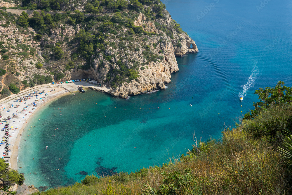 beautiful beach on the Mediterranean coast travel destination Cala de la Granadella Spain