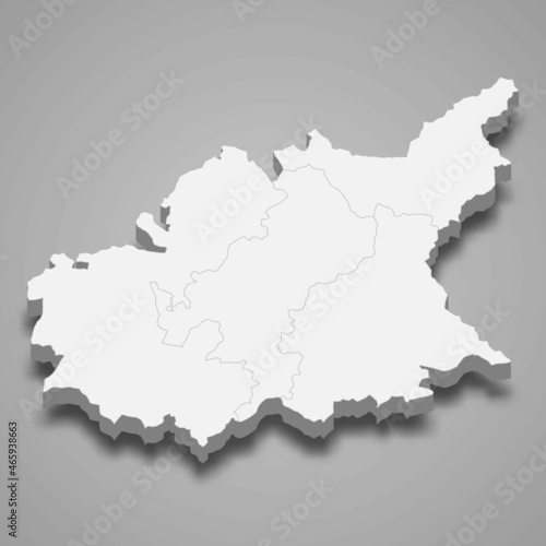 3d isometric map of Alpes-de-Haute-Provence is a department in France