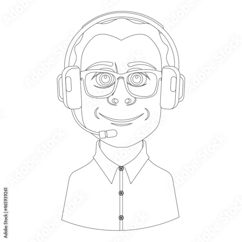 The operator of the coloring support service. Drawing vector.