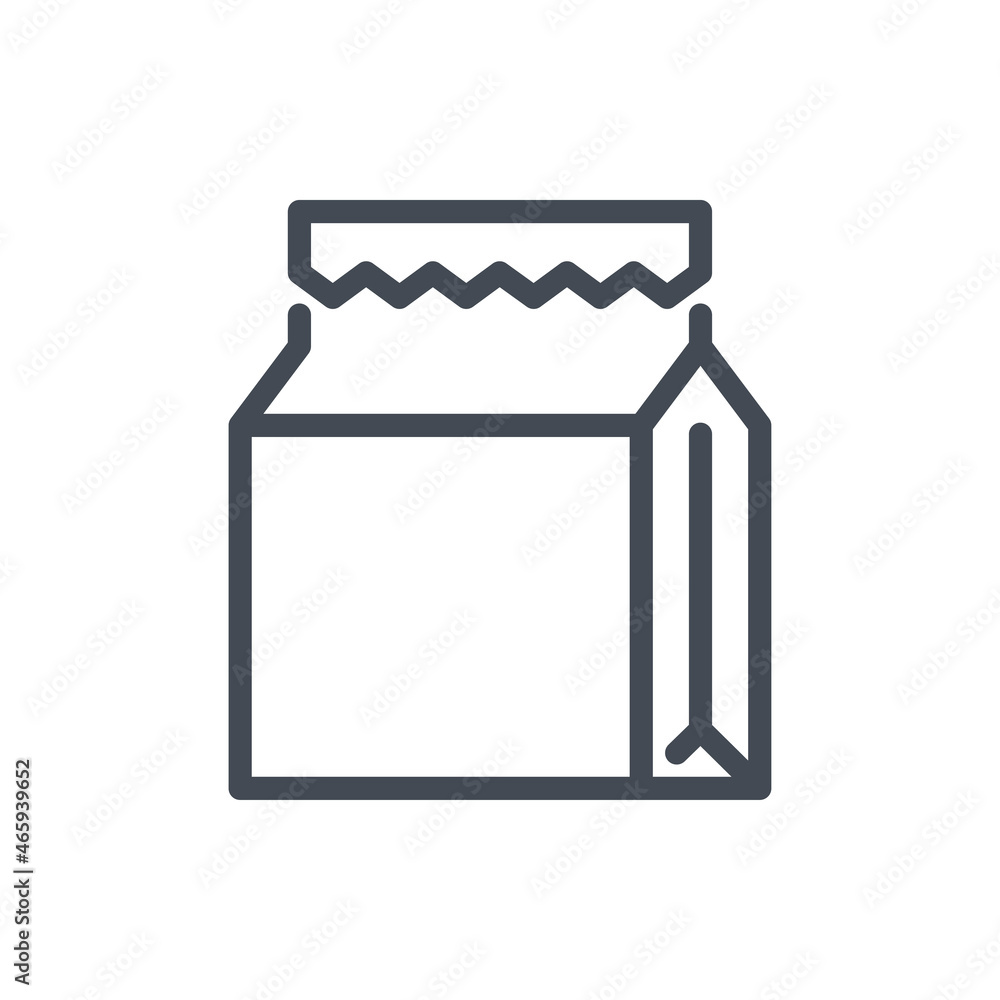 Paper grocery bag line icon. Shopping bag vector outline sign. Paper grocery bag line icon. Shopping bag vector outline sign.