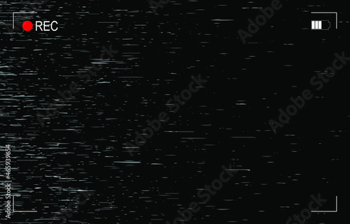 Vector Vhs Effect Background Template, Blank Frame, Retro Video Recording, Glitch Texture.