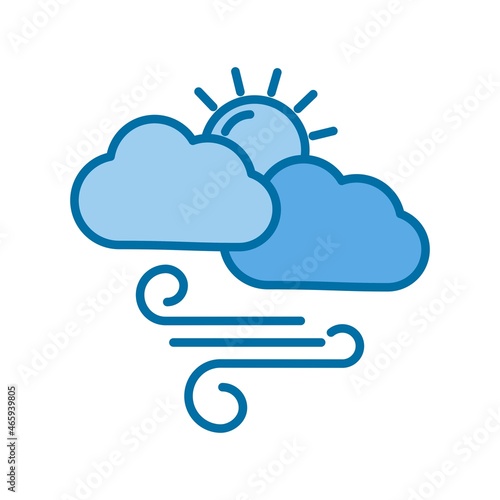 Sun gale Filled Blue Vector Icon Design