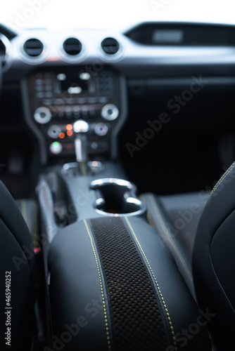 The interior of the salon inside a sports car. Leather, alcantara © Granmedia