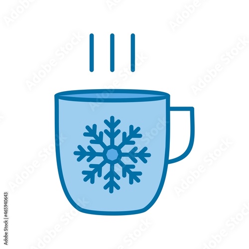 Hot Tea Filled Blue Vector Icon Design