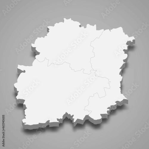 3d isometric map of Essonne is a department in France