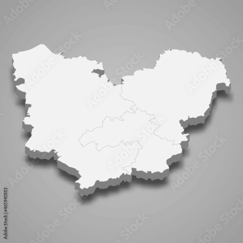 3d isometric map of Eure is a department in France