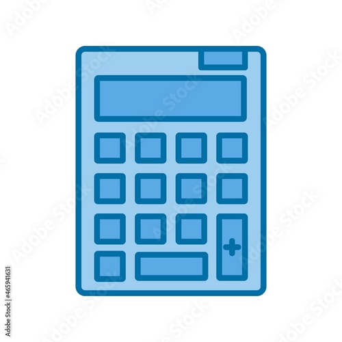 Calculator Filled Blue Vector Icon Design