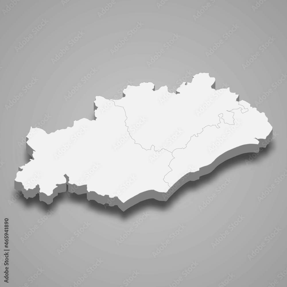 3d isometric map of Herault is a department in France 3d isometric map of Herault is a department in France