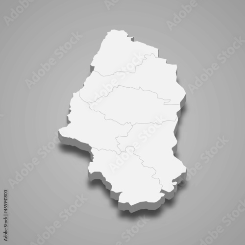 3d isometric map of Haut-Rhin is a department in France