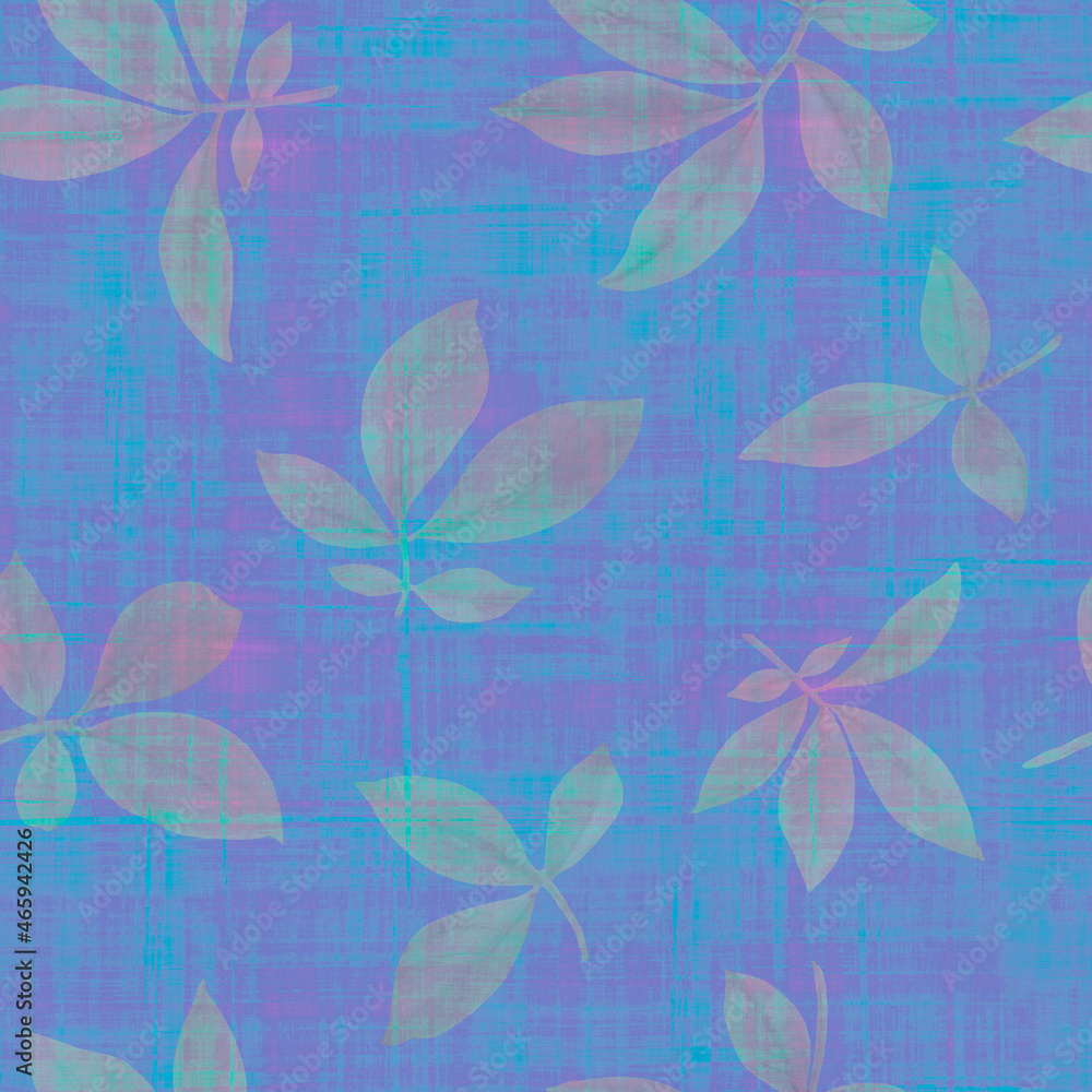 Fototapeta premium Abstract botanical pattern from leaves. Seamless pattern for fabric, wallpaper, wrapping paper design, scrapbooking. Background from leaves on an abstract background.