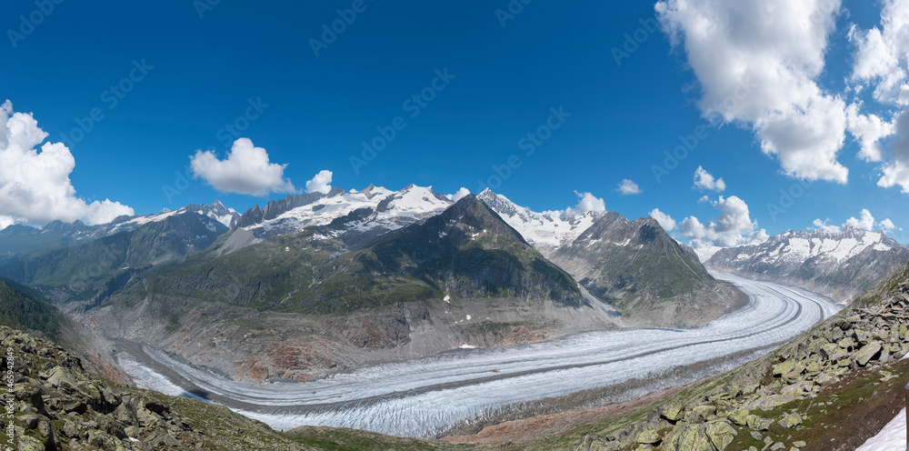 Landscape near Bettmerhorn with Aletsch Glacier