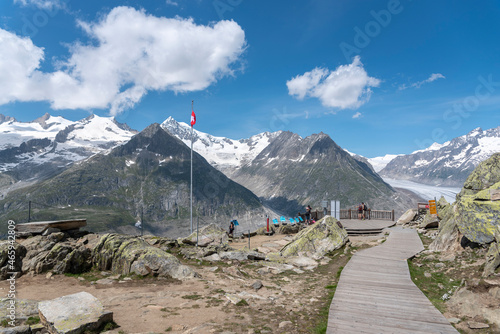 Landscape on the Bettmerhorn with the Aletsch Glacier photo