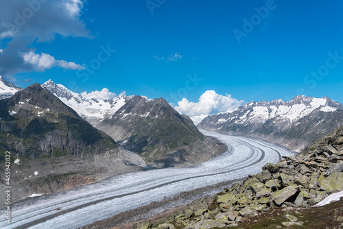 Landscape near Bettmerhorn with Aletsch Glacier