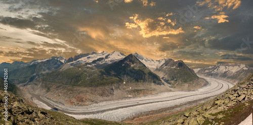 Landscape near Bettmerhorn with Aletsch Glacier