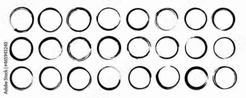 24 circle brushes. Icon set vector illustration